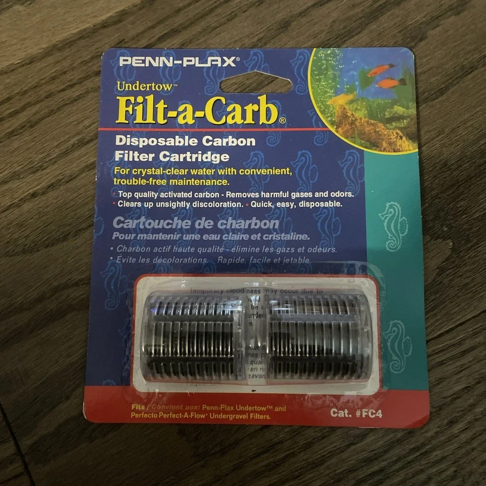 Penn-Plax FC4 Undertow Filt-A-Carb Disposable Carbon Filter 2-Pack of Cartridges